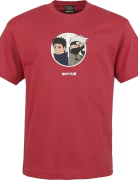 Anime Oversize T-Shirt - Kakashi and Obito - Oversize - L - für Männer - Größe L - rot - Lizenzierter Fanartikel - Männer - male - Naruto - FashionsVida
