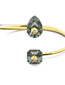 Bracciale rigido Numina, Taglio misto, Grigio, Placcato color oro S - Swarovski - FashionsVida