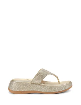 Women's 'Dorata Sandal' Fabric Sandals in Gold Size: 8 - Gold - Size: 8 - Carvela - FashionsVida