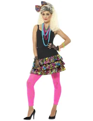 Er Jahre Leopardenmuster neon-bunt Bekleidungsset Damen - female