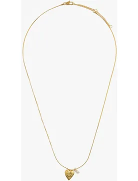Collar con baño de oro de 18 k corto con detalle de corazón con perla decorativa - Parfois - FashionsVida