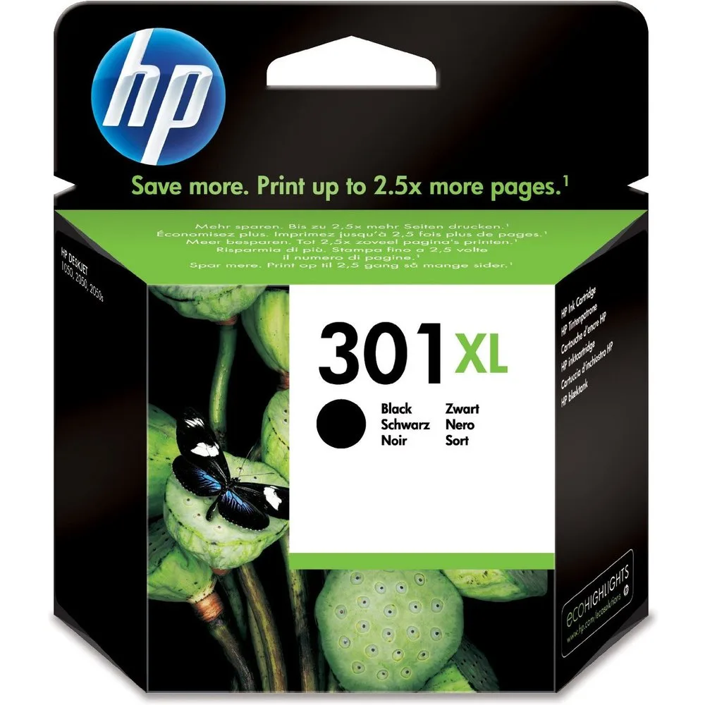 Cartucho de tinta original 301 XL negro (CH563EE) - HP - FashionsVida