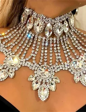 Bohemian Big Gem Pendant Necklace Girls Luxury Sparkling Rhinestone Clavicle Chain Premium Ladies Crystal Jewelry Accessories - Aliexpress - FashionsVida