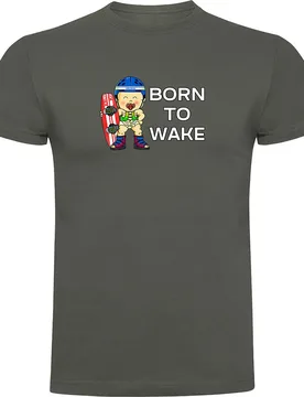 T-shirt à Manches Courtes Born To Wake Dark Army Green XL - Kruskis - FashionsVida