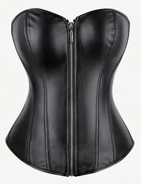Corsé de busto alto con cremallera, corsé de entrenador de cintura para usar encima o en capas, disfraz punk, baile de máscaras, Halloween, negro - Shein - FashionsVida