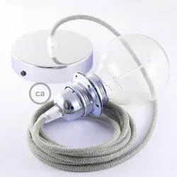 Cables Lampe Suspendue Pendel Pour Abat-jour Rd72 Zigzag Diy 1 M Green Thyme / Chrome Plated One Size