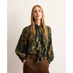 Blusa de mujer de manga larga estampada