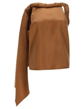 Wilma Twisted Silk-twill Top