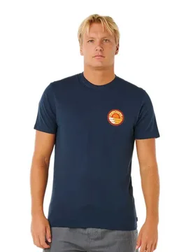 T-shirt à Manches Courtes Pacific Rinse Stacked Dark Navy 2XL - Rip curl - FashionsVida