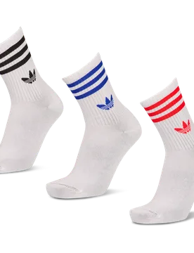 Mid Cut Crew 3 Pack Unisex Socks - White - Size - White - Size: 11-12.5 - Adidas - FashionsVida