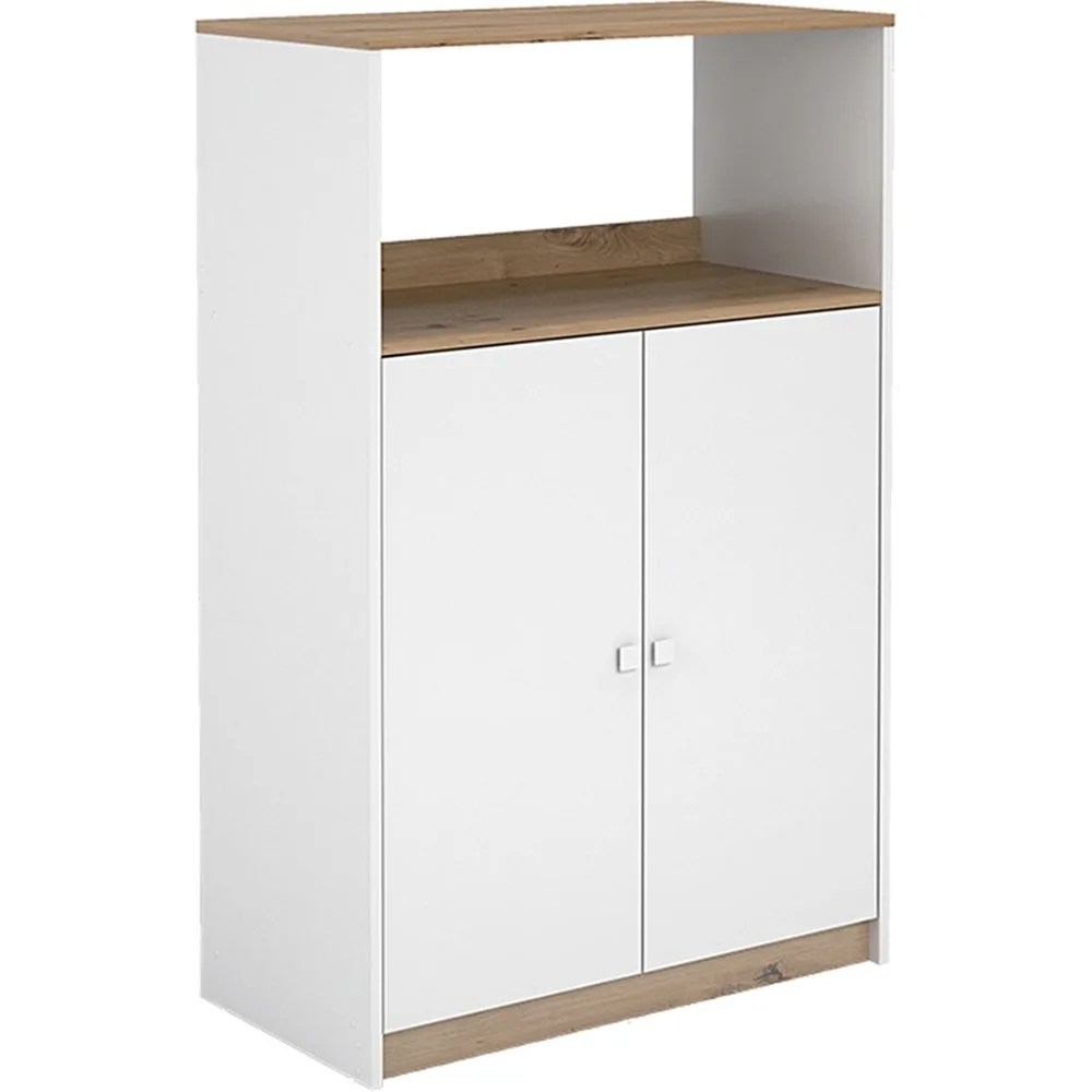 Armario buffet auxiliar microondas roble. Tirador - Meka Block - FashionsVida
