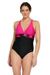 Inferno Panel Crossback Womens One Piece Swimsuit - - Size: 22