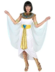 Ägypterin Kostüm ägyptische Königin weiss-gold-blau