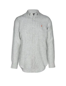Camisa de lino Custom Fit oliva S - Ralph Lauren - FashionsVida