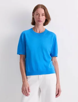 Pure Wool T-Shirt Blue female - Sportscraft - FashionsVida