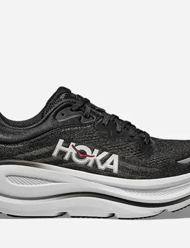 Men's Bondi 9 Road Running Shoes in Black/Vermillion, Size 11.5 - HOKA - FashionsVida