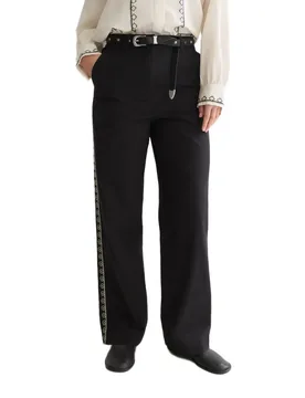 Pantaloni A Vita Alta Cleo Workwear Wide Leg Meteorite 25 - Scotch & Soda - FashionsVida