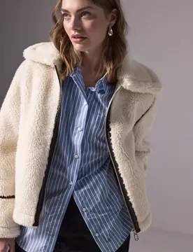 Street One Teddy Jacke mit Details female Weiß