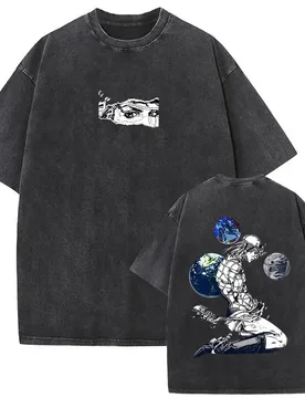 Washed Vintage Anime Jojo Bizarre Adventure Steel Ball Run Diego Brando Graphic T-shirt Men Women Manga Retro Oversized T Shirts - Aliexpress - FashionsVida