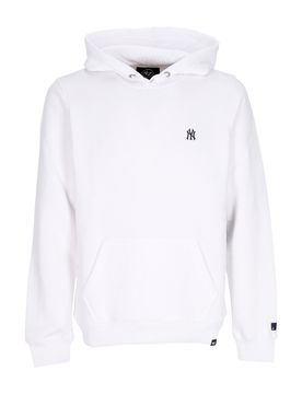 Felpa Cappuccio Uomo Mlb Base Runner Emb Burnside Hoodie Neyyan White Wash