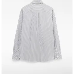 Camisa de hombre de algodón con rayas y cuello italiano