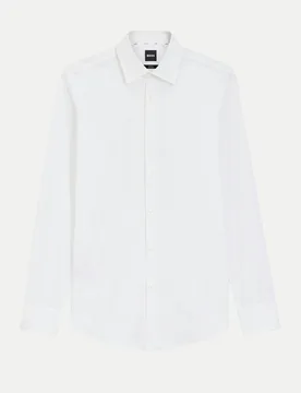 Black Slim-Fit Hemd Hank Weiß 41 - BOSS - FashionsVida