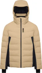 Warme, wasserfeste Hybrid Skijacke Men Ski Puff Jacket Crumble Black für Herren aus Softshell Größe L Beige