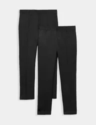 Pack Boys' Skinny Leg School Trousers (2-18 Yrs) Black male