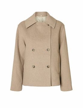 Wolljacke SLFALMA beige 40 damen