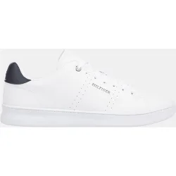 Zapatillas de hombre tipo casco bajas en piel con logotipo lateral