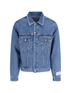 Washed Denim Jacket with Distressed Finish