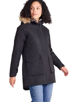 Women's Tarka Winter Jacket Water Resistant Warm Coat in Black Size: 14 - Black - Size: 14 - Mountain Warehouse - FashionsVida