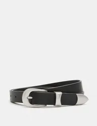 M&S Leather Buckle Belt Black male