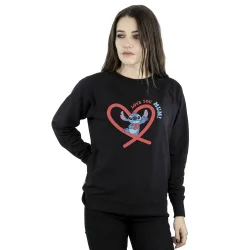 Women's Lilo & Stitch Love You Mum Sweatshirt in Black Size: Large - Black - Size: L