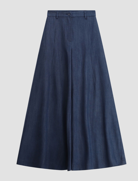Pantalone gamba larga donna blue denim