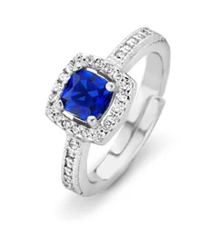Womens 925 Sterling Silver Ring - Zr-7199/bl - Size O 1/2