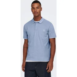 Only & Sons - Polo piqué de hombre de manga corta con detalle del logo