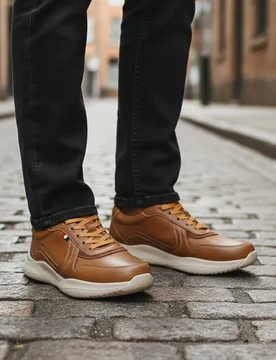 Hampton Mens Nubuck Leather Casual Trainers - - Size: 8 - Catesby England - FashionsVida