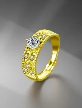Hollow Out Bridal Ring Band Moissanite Ring Sterling Silver Gold Plating Ring for Women Gift Party - Aliexpress - FashionsVida