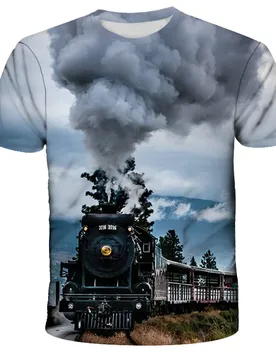 Vintage Train Engine 3d Printing Summer T-shirt Fashion Men's And Children's Casual Street Style O-neck Beach Quality Thin Top - Aliexpress - FashionsVida