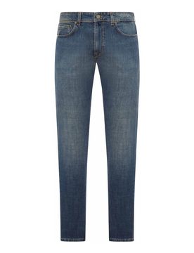 Jeans in denim di cotone a lavaggio medio