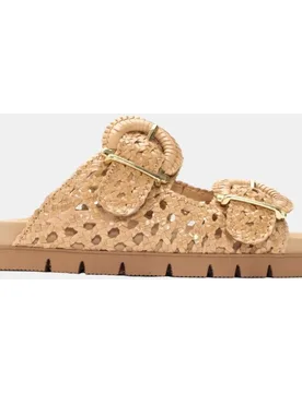 Sandalia mujer tipo fusbet en piel trenzada Caiman - Pons Quintana - FashionsVida