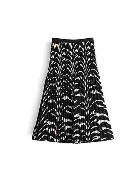 Falda midi RIBANE LEAVES negro 34 - Opus - FashionsVida