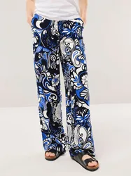 Kombihose aus Leinenmix, Regular Fit#normale Größen#Kurzgrößen, Farbe Blau, 20, luftiges Leinen leichte Viskose Damen