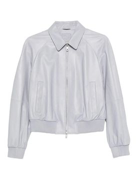 Giubbotto bomber raglan in pelle