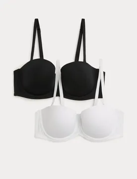Pack Wired Strapless Bras (A-E) White Mix female - M&S - FashionsVida