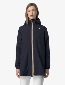 Giacca media blu Sophie stretch con cappuccio - K-way - FashionsVida