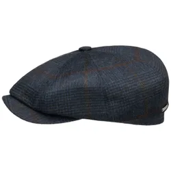 Hatteras Cashmere Check Flat Cap by - blue - Size: 58 cm