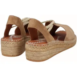 Sandalias de cuña Yuteflex de mujer de piel con elásticos