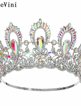 JaneVini Baroque Miss Universe Big Round Crown Luxury Adjustable Wedding Crowns Crystal Banquet Tiaras Costume Hair Jewelry Gold - Aliexpress - FashionsVida